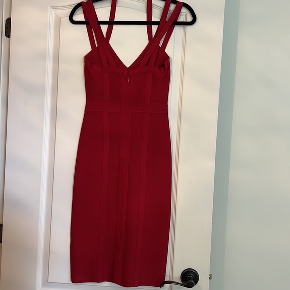 Bebe Dark Red bandage dress - Picture 3 of 4